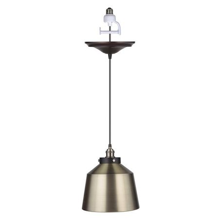 WORTH HOME PRODUCTS Worth Home Products PKN-7610-8303-F Instant Pendant Recessed Light Conversion Kit - Brushed Bronze & Brushed Brass Metal Dome Shade - 9.5 x 10.5 in. PKN-7610-8303-F
